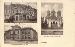 Romania - PLOIESTI - Vedere Din Centru - Biserica Sf. Imparatii - Scoala Secundara De Fete. Vedere Din Centru (Hora Tara - Rumänien