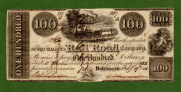 USA Note THE BALTIMORE AND SUSQUEHANNA RAILROAD 1838 $100 N.267 - Autres & Non Classés