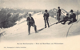 Suisse - Breithornspitze (VS) Bergsteiger Auf Der Spitze - Blick Auf Mont-Blanc Und Walliseralpen - Verlag R. Gabler 795 - Autres & Non Classés
