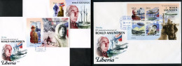Liberia 2023, Explorers, Amundsen, 4val In BF+2BF In 3FDC - Polar Explorers & Famous People