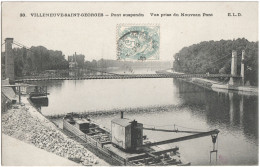 CPA DE VILLENEUVE-SAINT-GEORGES  (VAL DE MARNE)  PONT SUSPENDU - VUE PRISE DU NOUVEAU PONT - Villeneuve Saint Georges