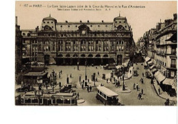 PARIS -GARE ST LAZARE COTE DE LA COUR DU HAVRE ET RUE AMSTERDAM - Metro, Stations