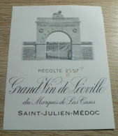 GRAND VIN DE LEOVILLE - RECOLTE 2007 - ETIQUETTE SAINT-JULIEN MEDOC NEUVE - Bordeaux