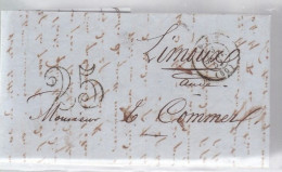 Lettre Dite Précurseurs  Sur Lettre  Pour Limoux 1852  Taxe 25 - Non Classés