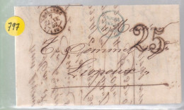 Lettre Dite Précurseurs  Sur Lettre  Pour Limoux 1852  Taxe 25 - Non Classificati