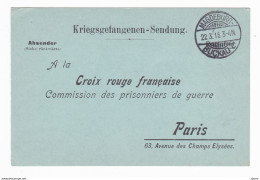 Carte En Franchise Militaire - Croix Rouge - Commission Des Prisonniers De Guerre - Cartas & Documentos