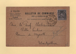 Type Sage - Carte Privee Welter - Bulletin De Commande - 1898 - Paris 15 R. Des Saints Peres - 1877-1920: Semi-Moderne