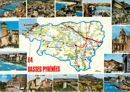 64* BASSES PYRENEES Carte Du Dept Et Multi Vues (CPM 10x15cm)     RL18,0584 - Autres & Non Classés