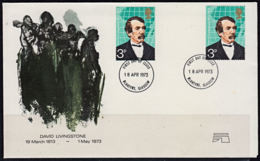 Cb0062 BRITAIN 1973, Commemorative Cover, David Livingstone, FDC Cancellationt & Info Insert - Brieven En Documenten