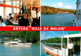 77* MELUN  Bateau « ville De Melun » Multi Vues  (CPM 10x15cm)    RL18,1460 - Melun