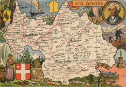 73* SAVOIE Carte Du Dept Et Multi Vues (CPSM 10x15cm)     RL18,1144 - Autres & Non Classés