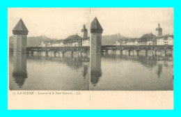 A904 / 383 Suisse LUCERNE Et Pont Couvert - Suisse - Carte Stéréoscopique - Lucerne