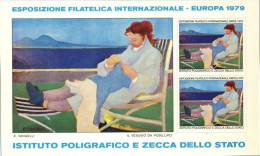 EUROPA 1979 ESPOSIZIONE FILATELICA INTERNAZIONALE IL VESUVIO DA POSILLIPO ERINNOFILO FOGLIETTO - Erinnophilie