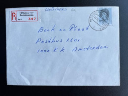 NETHERLANDS 1986 REGISTERED LETTER HENGELO (OV) BOEKELOSEWEG TO AMSTERDAM 24-12-1986 NEDERLAND AANGETEKEND - Briefe U. Dokumente