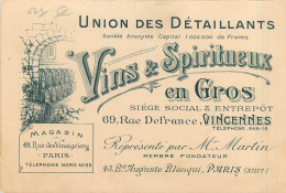 94* VINCENNES –  « vins Et Spiritueux »  (8,5x13cm)   RL29,1191 - Vincennes