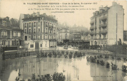 94* VILLENEUVE ST GEORGES  Crue 1910   Carrefour De La Rue De Paris  Et Av Hotel De Ville  RL29,1101 - Villeneuve Saint Georges