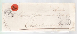 Lettre Dite Précurseurs  Sur Lettre  Cachet Senlis  1 Aout 1853 Destination Creil Taxe 25 - Non Classés