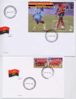 Angola 2006 Football Soccer World Cup Set Of 2 + S/s On 2 FDC - 2006 – Germany