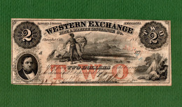 USA Note Western Exchange $2 Omaha City, NEBRASKA 1856 N.9180 ISSUED !!! - Autres & Non Classés