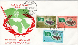LIBYA .22.3.1970; 20e Anniversair Ligue Arab; Mi-N° 296 - 298; FDC - Libië