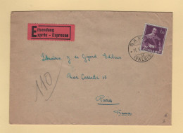 Suisse - Saxon - Expres Destination France  - 1950 - Brieven En Documenten