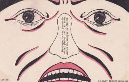 Carte Précurseur Illustrateur Découpez Le Nez Passez Le Votre Et Vous Aurez Un Masque De Pierrot - Avant 1900