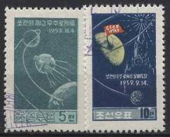 Korea (Nord) 1960 Start Der Mondsonden Lunik 2 Und 3, 230/31 Gestempelt - Corée Du Nord