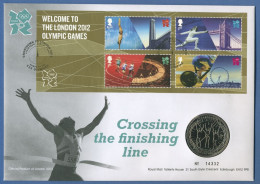 Großbritannien 2012 Olympische Spiele London Numisbrief 5 Pfund Zieleinlauf (N31) - 5 Pounds