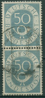 Bund 1951 Posthorn Bogenmarken 134 Senkrechtes Paar Gestempelt - Usados