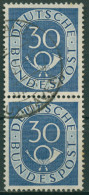 Bund 1951 Posthorn Bogenmarken 132 Senkrechtes Paar Gestempelt - Usati