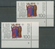 Bund 1989 1300. Todestag Der Frankenapostel 1424 Ecke 4 FN 1,2 Postfrisch (E678) - Neufs