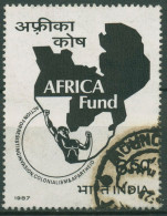 Indien 1987 Afrika-Hilfe Landkarte 1080 Gestempelt - Gebraucht