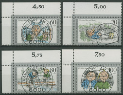 Bund 1990 Wohlfahrt: Max Und Moritz 1455/58 Ecke 1 Oben Links TOP-Stempel (E737) - Used Stamps