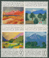 Liechtenstein 1991 Schweizer Eidgenossenschaft Gemälde 1016/19 Postfrisch - Nuovi