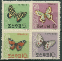 Korea (Nord) 1962 Tiere Schmetterlinge 380/83 Ungebraucht Ohne Gummierung - Korea (Nord-)