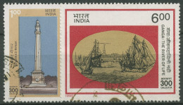 Indien 1990 300 Jahre Kalkutta Segelschiffe 1282/83 Gestempelt - Gebruikt