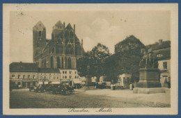 Prenzlau Markt Geschäfte Marienkirche, Gelaufen Marke Fehlt (AK3527) - Prenzlau