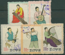 Korea (Nord) 1962 Volksmusikinstrumente 375/79 Gestempelt - Corée Du Nord