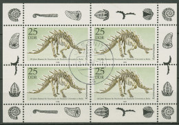 DDR 1990 Naturkundemuseum Saurierskelett Kleinbogen 3325 K Gestempelt (C97063) - Sonstige & Ohne Zuordnung