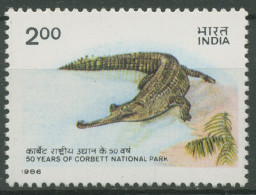 Indien 1986 50 J. Corbett-Nationalpark, Krokodil Ganges-Gavial 1074 Postfrisch - Nuovi