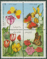 Iran 1993 Neujahrsfest Nowruz Pflanzen Schmetterlinge 2567/70 ZD Postfrisch - Iran