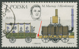 Polen 1976 Eisenbahnbau Lokomotiven 2428 Plattenfehler Gestempelt - Used Stamps