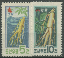 Korea (Nord) 1961 Pflanzen Ginseng 276/77 Ungebraucht Ohne Gummierung - Korea, North