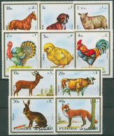 Fujeira 1972 Tiere Reh Hase Hund Pferd Geflügel 1295/04 A Postfrisch - Fujeira