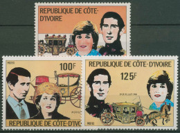 Elfenbeinküste 1981 Hochzeit Prinz Charles & Lady Diana 688/90 Postfrisch - Ivory Coast (1960-...)