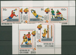 Elfenbeinküste 1982 Fußball-WM Spanien Gewinner 746/50 Ecke Postfrisch, Mängel - Costa De Marfil (1960-...)