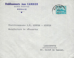 Luxembourg - Luxemburg -  Lettre   -  ÉTABLISSEMENT  JEAN CAMBIER  -  ÉTABLISSEMENT J.P. GINTER , LAROCHETTE - Covers & Documents