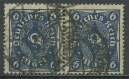 Deutsches Reich 1922/23 Posthorn Plattendruck 228 P Waag. Paar Gestempelt - Used Stamps
