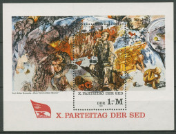 DDR 1981 Parteitag SED Gemälde Block 63 Mit TOP-Stempel (C99024) - Sonstige & Ohne Zuordnung