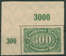 Deutsches Reich 1922/23 Ziffern Plattendruck 249 P OR Ecke 1postfrisch - Ungebraucht